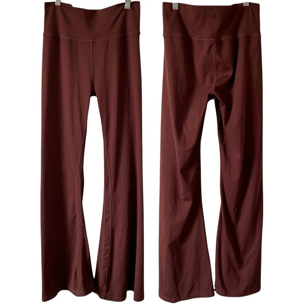 PAC 1980 Flare Leg Athletic Activewear Pants Red Brown Size Medium Athleisure